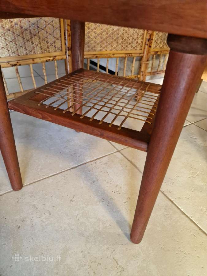 Vintažinis mid century tikmedžio kavos staliukas - nuotraukos Nr. 9