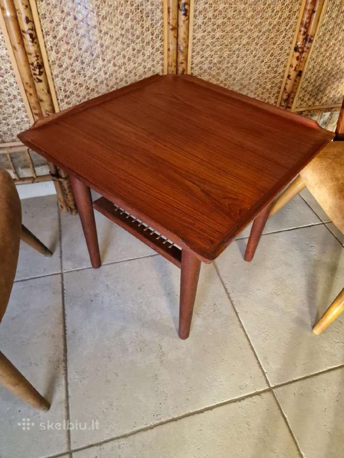 Vintažinis mid century tikmedžio kavos staliukas - nuotraukos Nr. 11