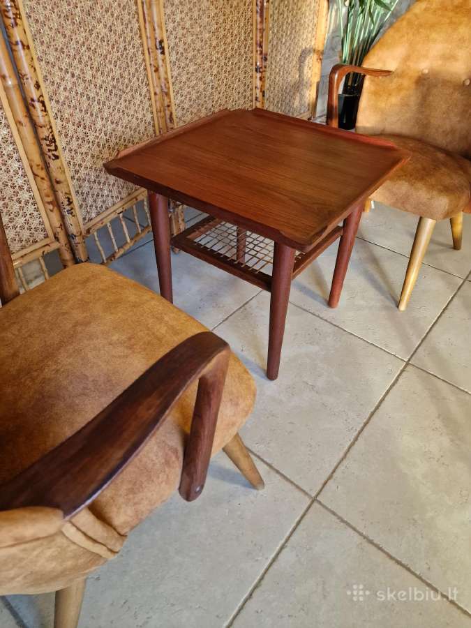 Vintažinis mid century tikmedžio kavos staliukas - nuotraukos Nr. 16