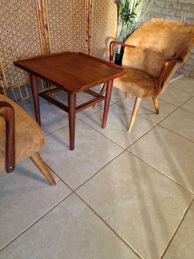 Vintažinis mid century tikmedžio kavos staliukas - nuotraukos Nr. 20