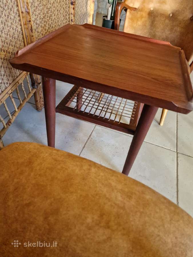 Vintažinis mid century tikmedžio kavos staliukas - nuotraukos Nr. 21