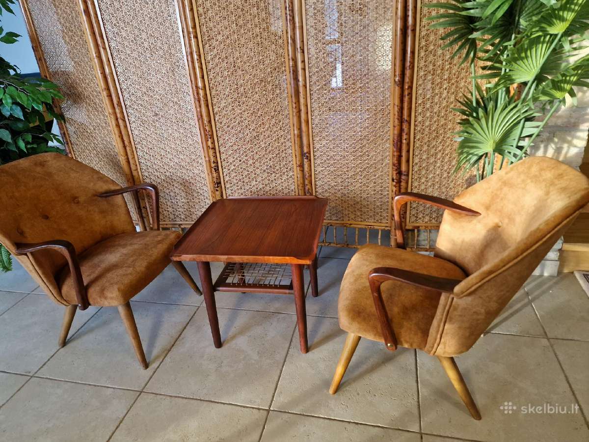 Vintažinis mid century tikmedžio kavos staliukas - nuotraukos Nr. 22
