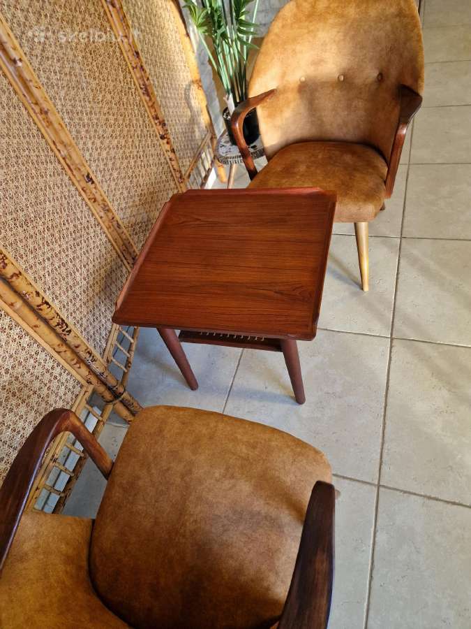 Vintažinis mid century tikmedžio kavos staliukas - nuotraukos Nr. 24