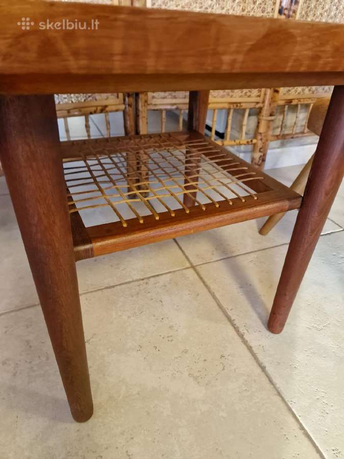 Vintažinis mid century tikmedžio kavos staliukas - nuotraukos Nr. 29