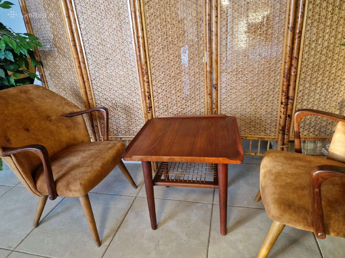 Vintažinis mid century tikmedžio kavos staliukas - nuotraukos Nr. 33