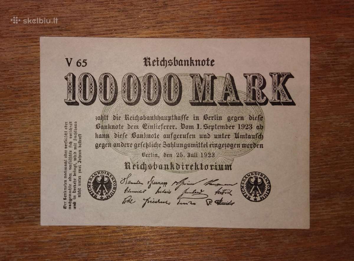 Vokietijos 100.000 markių banknotas