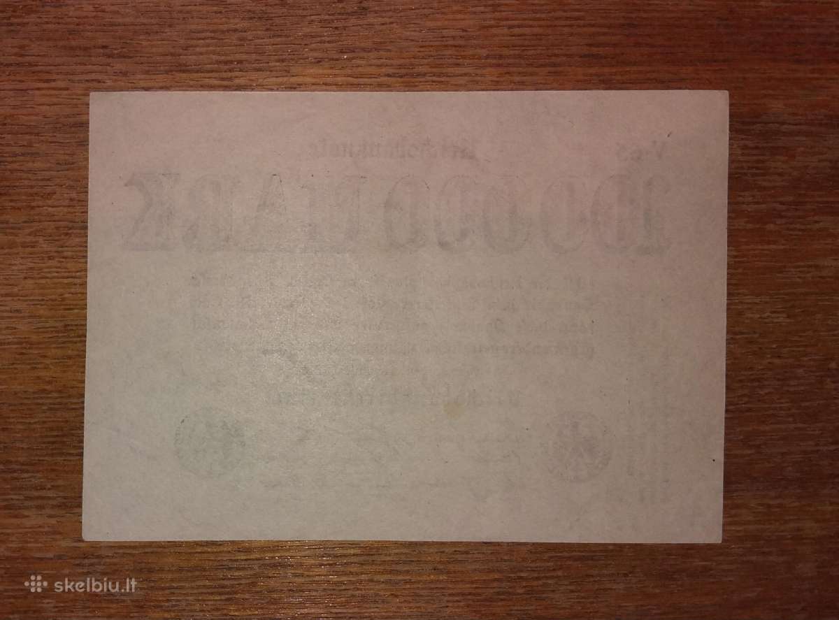 Vokietijos 100.000 markių banknotas - nuotraukos Nr. 2