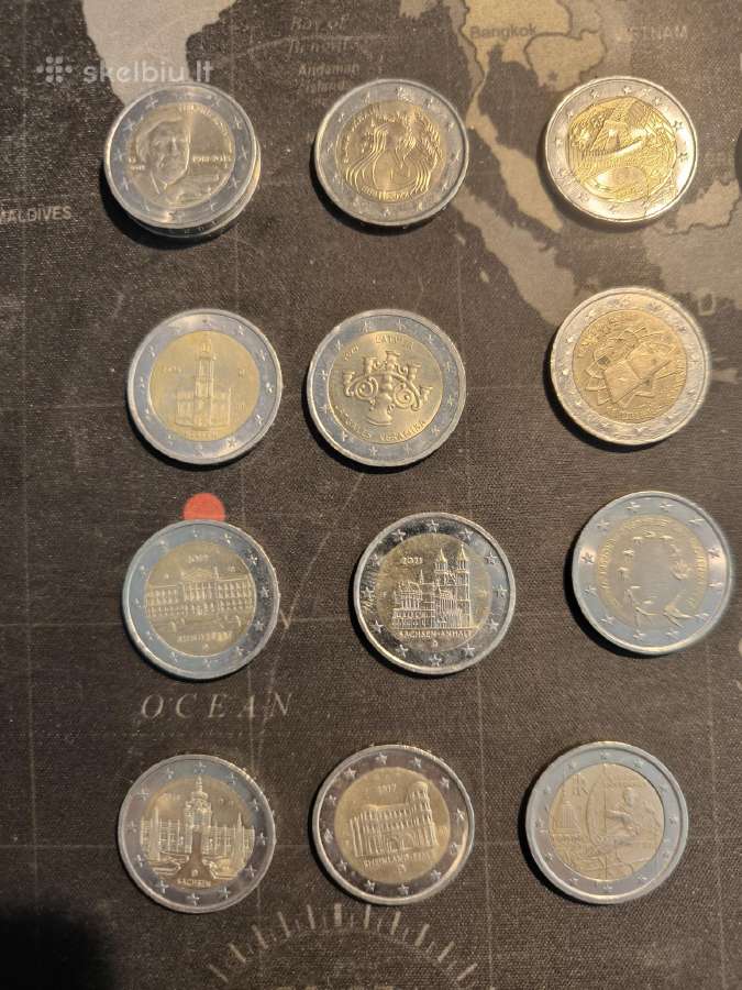 2 euru progines monetos