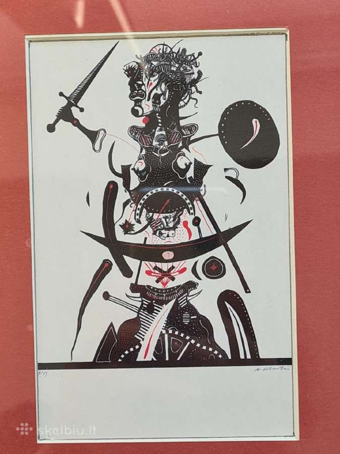 Du paveikslai su M. Vilučio grafikos atvirukais - nuotraukos Nr. 11