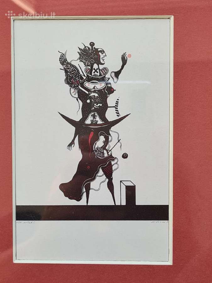 Du paveikslai su M. Vilučio grafikos atvirukais - nuotraukos Nr. 9