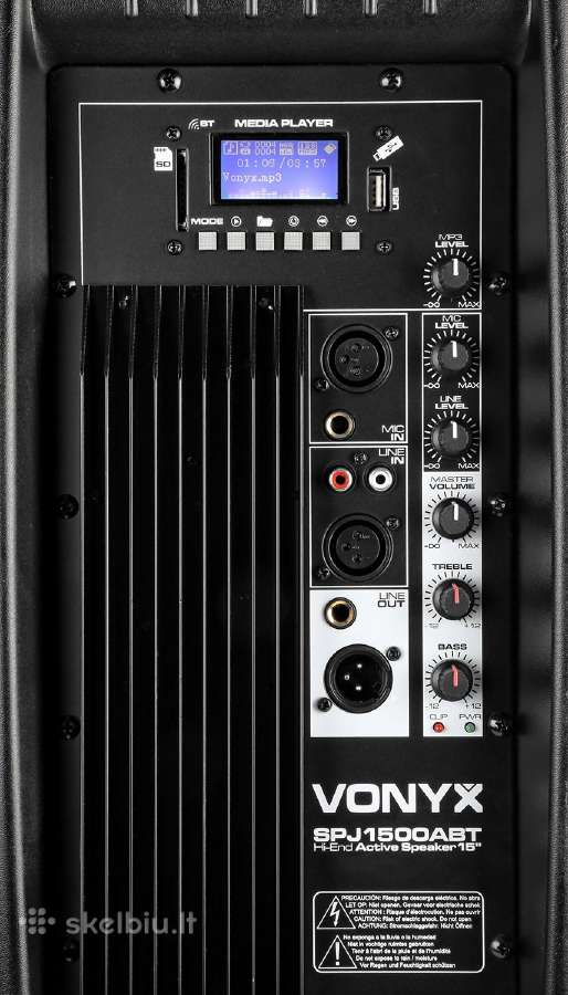 Vonyx Spj-1500abt Mp3 15" 800w aktyvi kolonėlė - nuotraukos Nr. 5