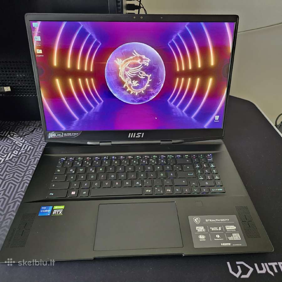 Metaliniu korpusu nešiojamas kompiuteris Msi Gs77