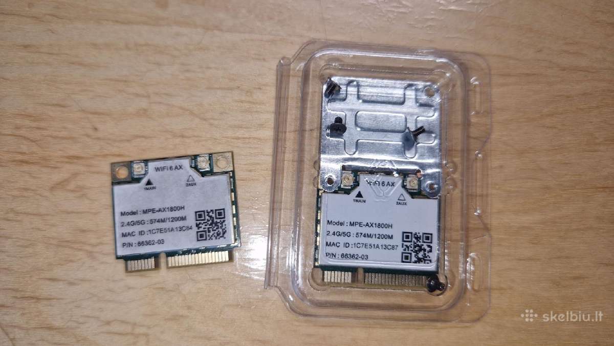 WiFi 6 Ax + Bt pci-e plokštė nešiojamam kompiut.