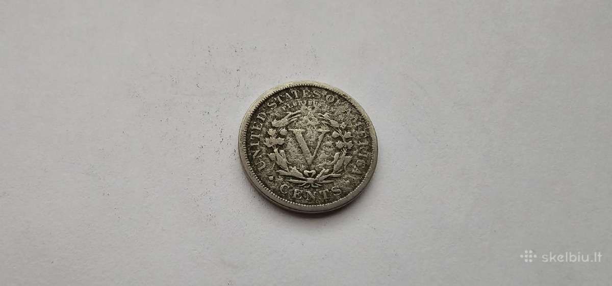 1890 5 centai Usa - nuotraukos Nr. 2