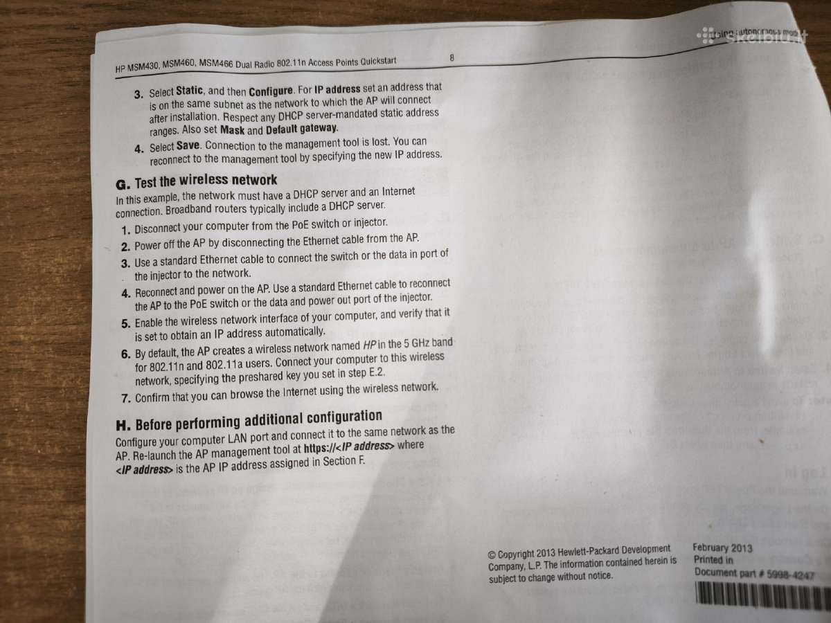 Hp Msm430 Access Point - nuotraukos Nr. 10