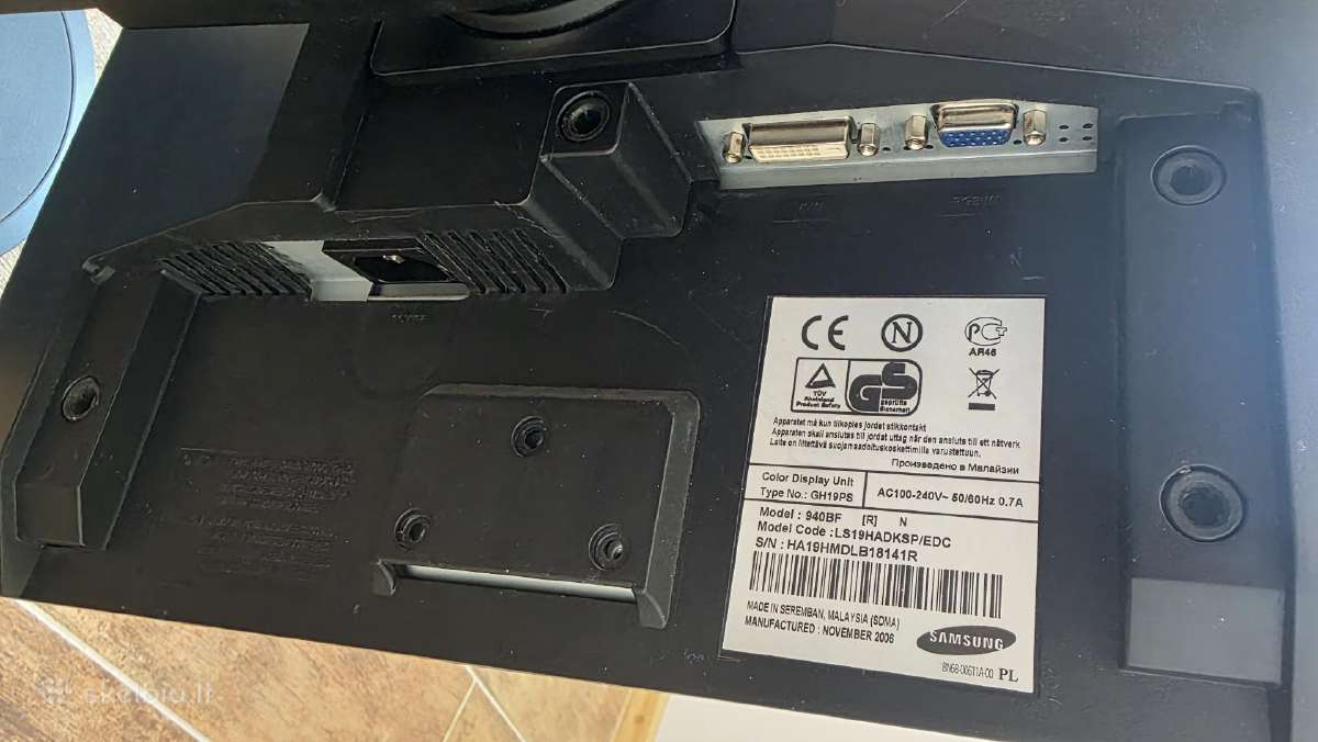 Samsung 940bf (19“,dvi-i, Hdmi, Vga) - nuotraukos Nr. 4