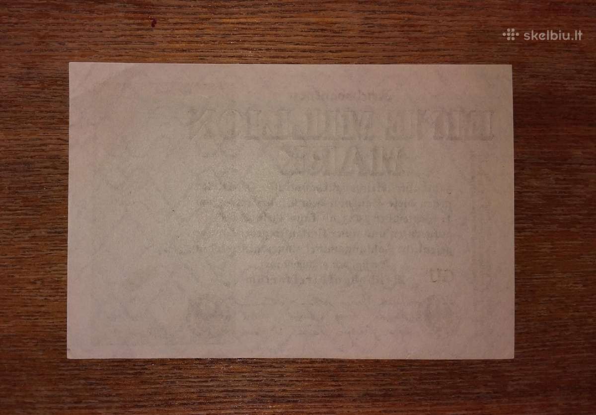 Vokietijos 1 mln markių banknotas - nuotraukos Nr. 2