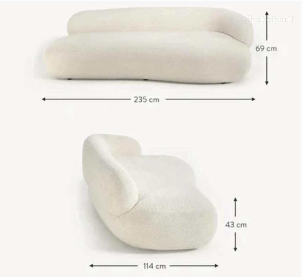 Skulptūriška sofa, sofa lova, kušetė - nuotraukos Nr. 6