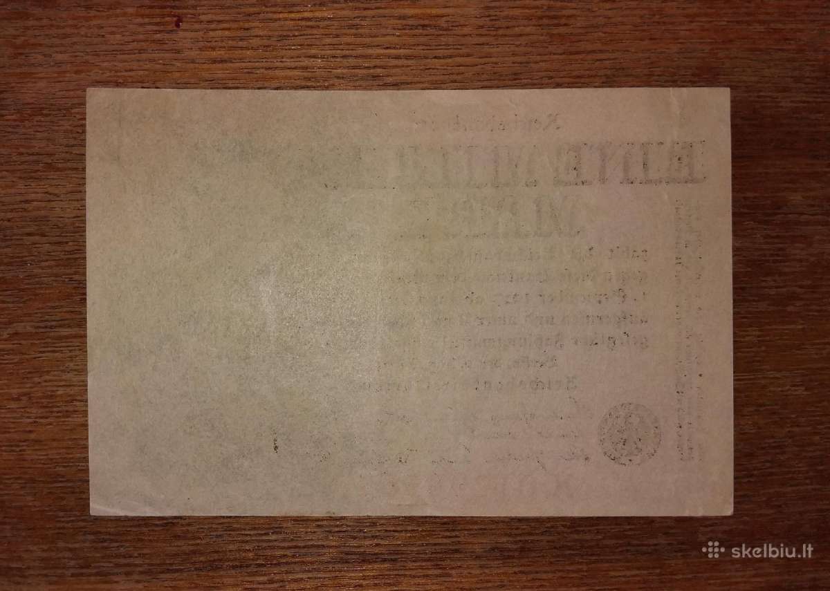 Vokietijos 1 mln markių banknotas - nuotraukos Nr. 2