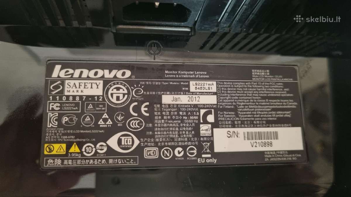 Monitorius Lenovo Ls2221 wide - nuotraukos Nr. 8