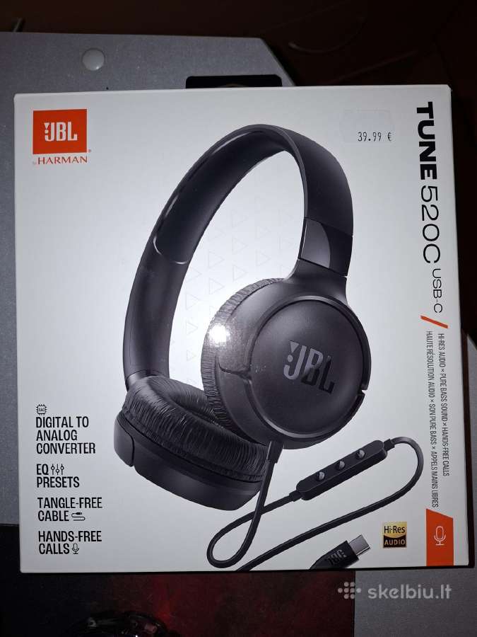 Ausinės Jbl Tune 520c su usb-c jungtimi