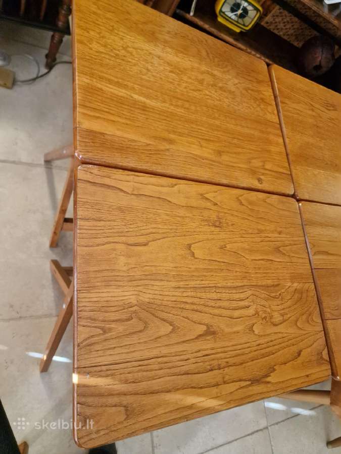 Vintažinis mid century ąžuolinių staliukų kompl. - nuotraukos Nr. 27