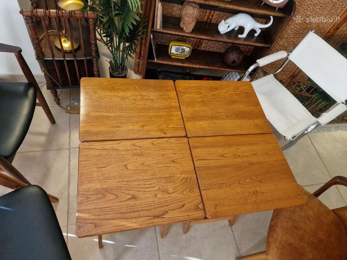 Vintažinis mid century ąžuolinių staliukų kompl. - nuotraukos Nr. 29