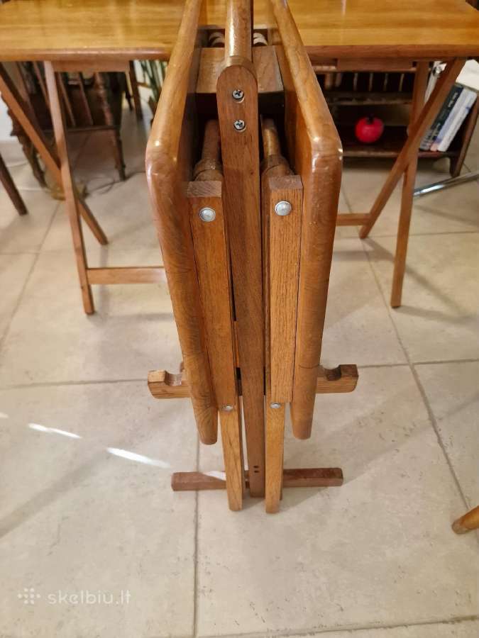 Vintažinis mid century ąžuolinių staliukų kompl. - nuotraukos Nr. 32