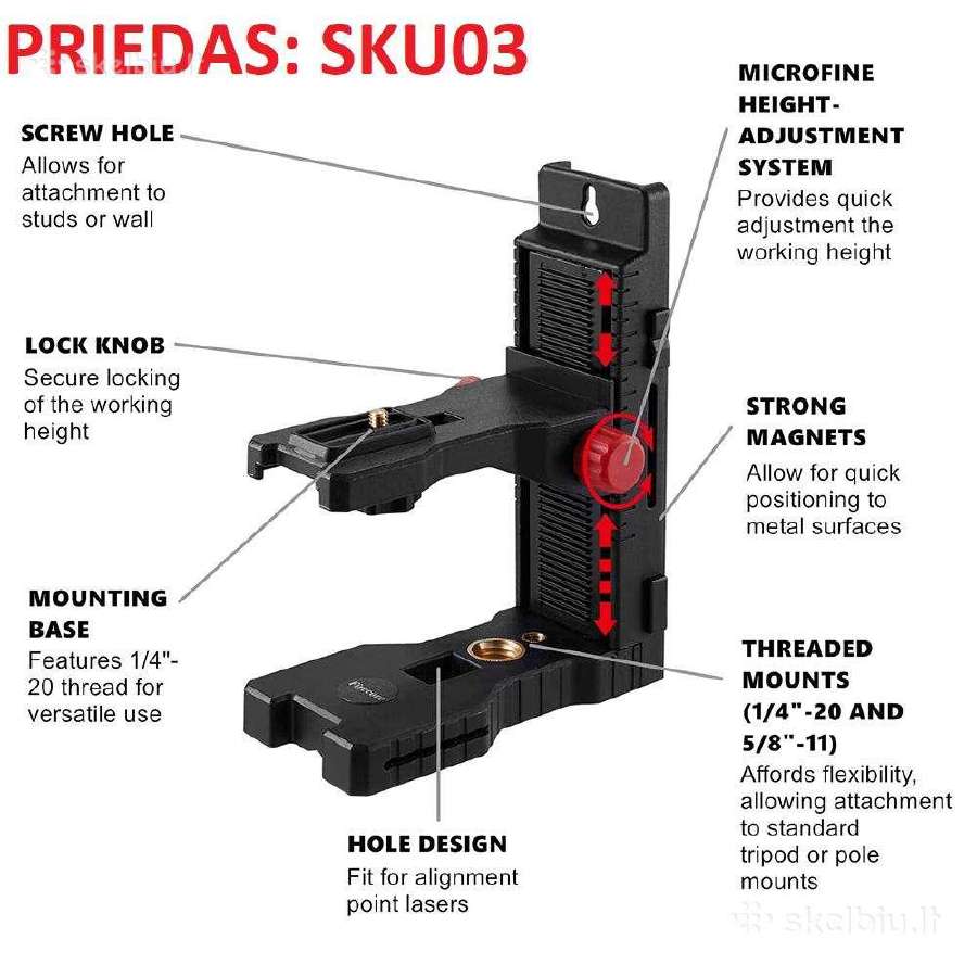 Lazerinis nivelyras Firecore 3D/4d, Vevor, Priedai - nuotraukos Nr. 10