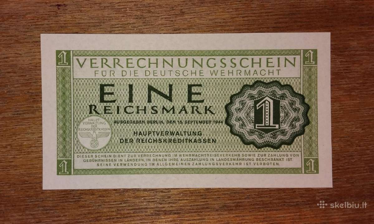 Vokietijos 1 reichsmark banknotas