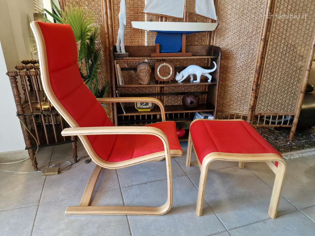 Vintažinis mid century fotelis su pakoju - nuotraukos Nr. 2