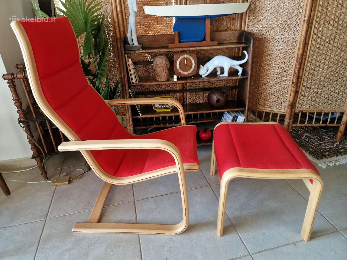 Vintažinis mid century fotelis su pakoju - nuotraukos Nr. 6