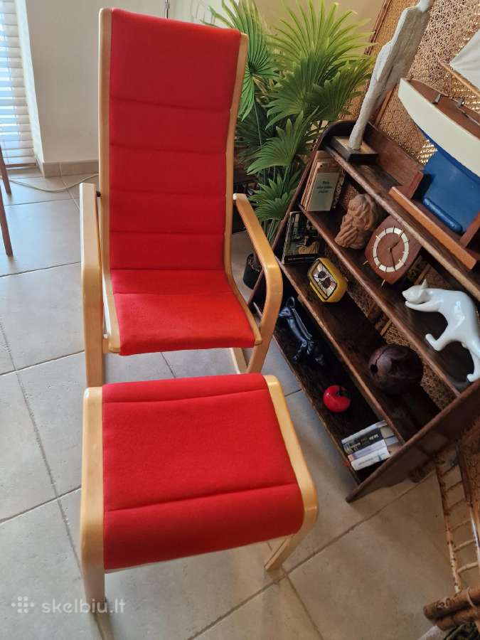 Vintažinis mid century fotelis su pakoju - nuotraukos Nr. 7