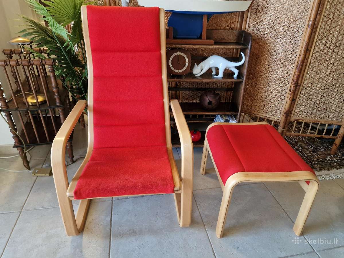 Vintažinis mid century fotelis su pakoju - nuotraukos Nr. 10