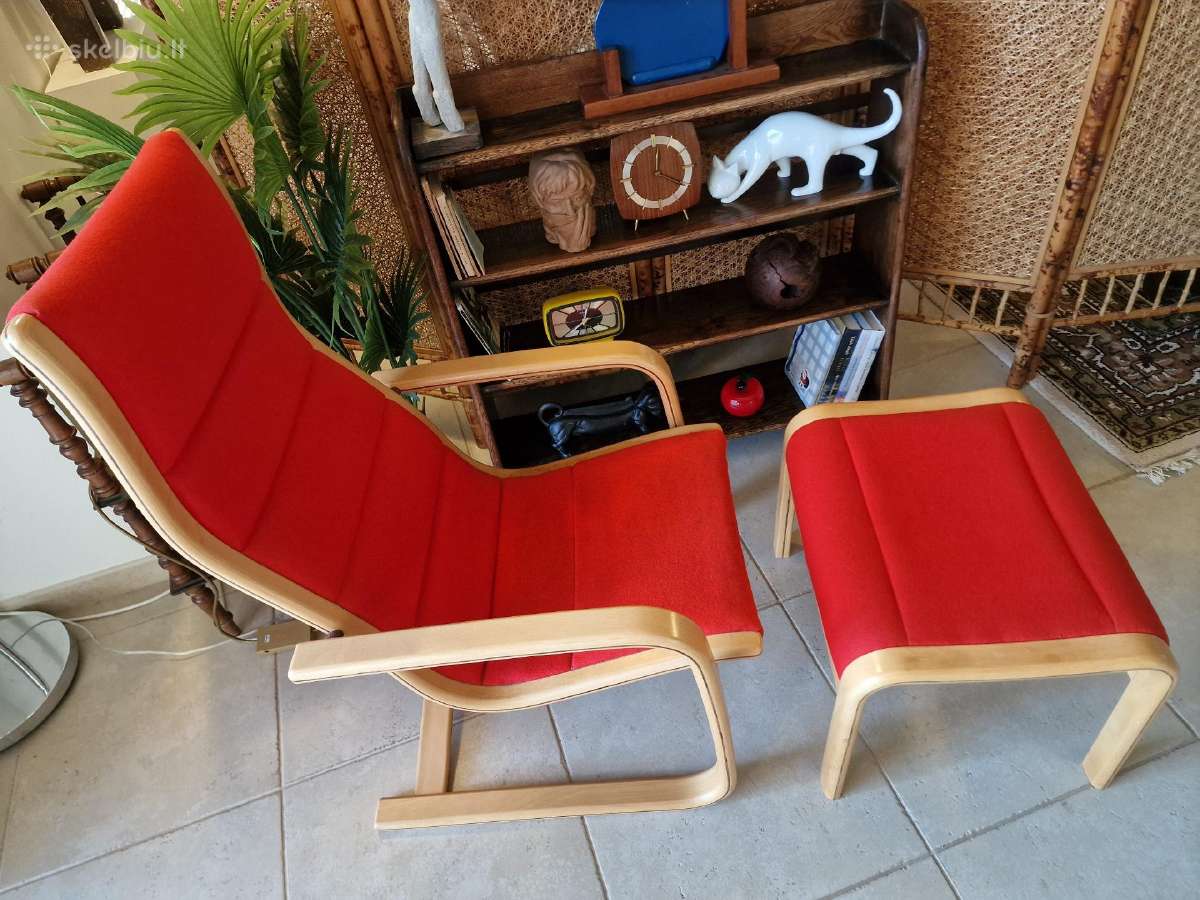 Vintažinis mid century fotelis su pakoju - nuotraukos Nr. 11