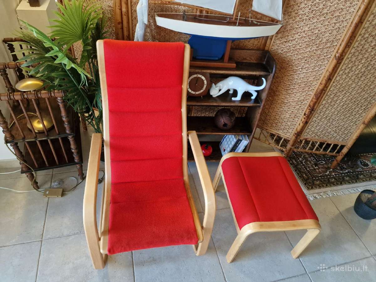 Vintažinis mid century fotelis su pakoju - nuotraukos Nr. 12