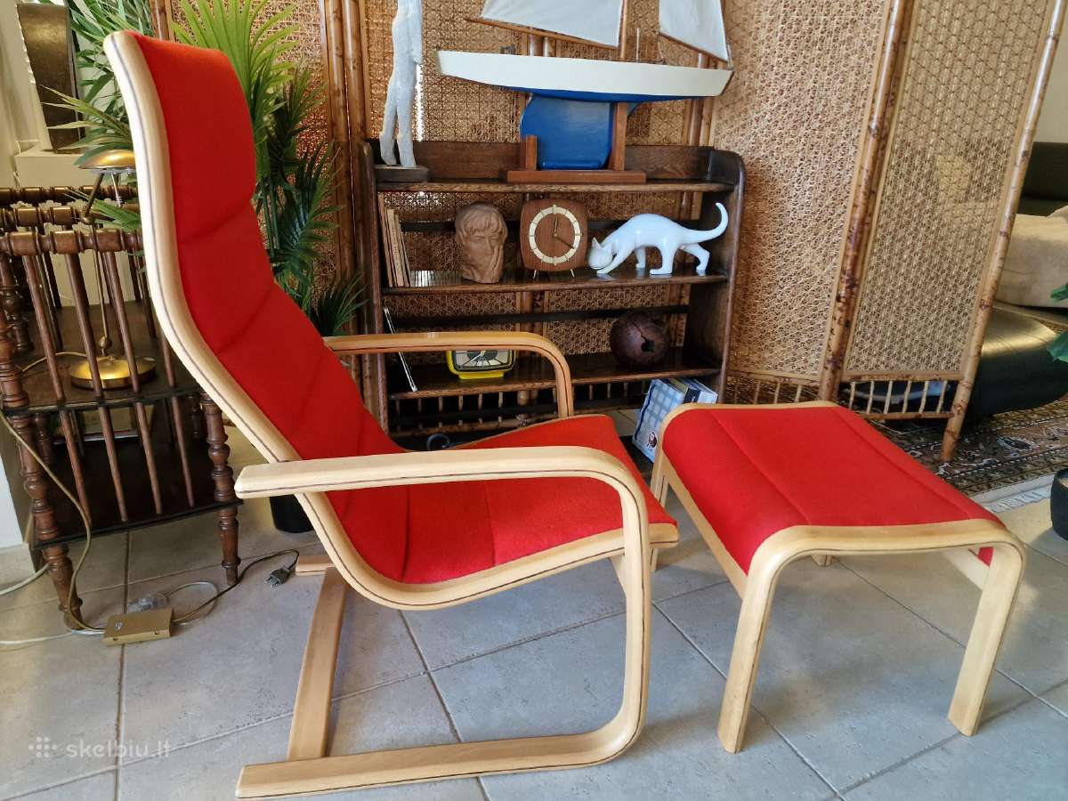 Vintažinis mid century fotelis su pakoju - nuotraukos Nr. 13