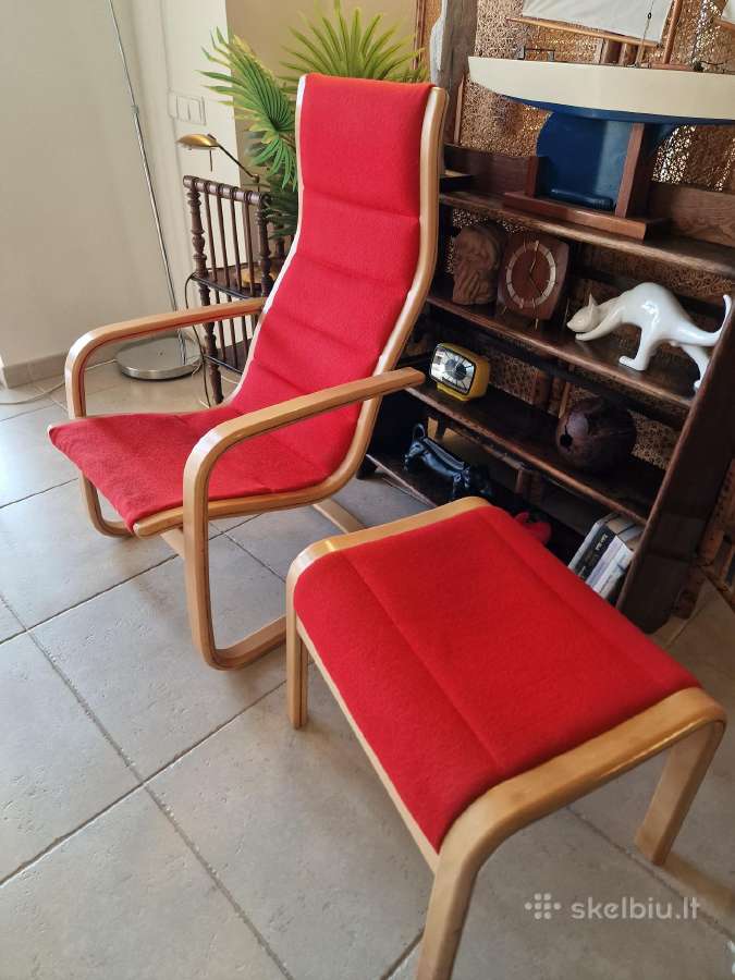 Vintažinis mid century fotelis su pakoju - nuotraukos Nr. 15