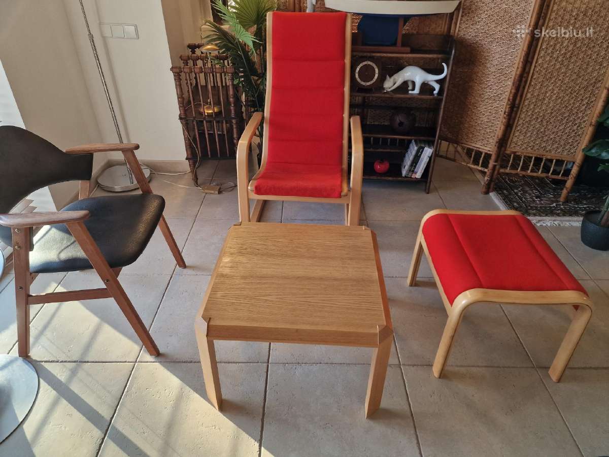 Vintažinis mid century fotelis su pakoju - nuotraukos Nr. 16