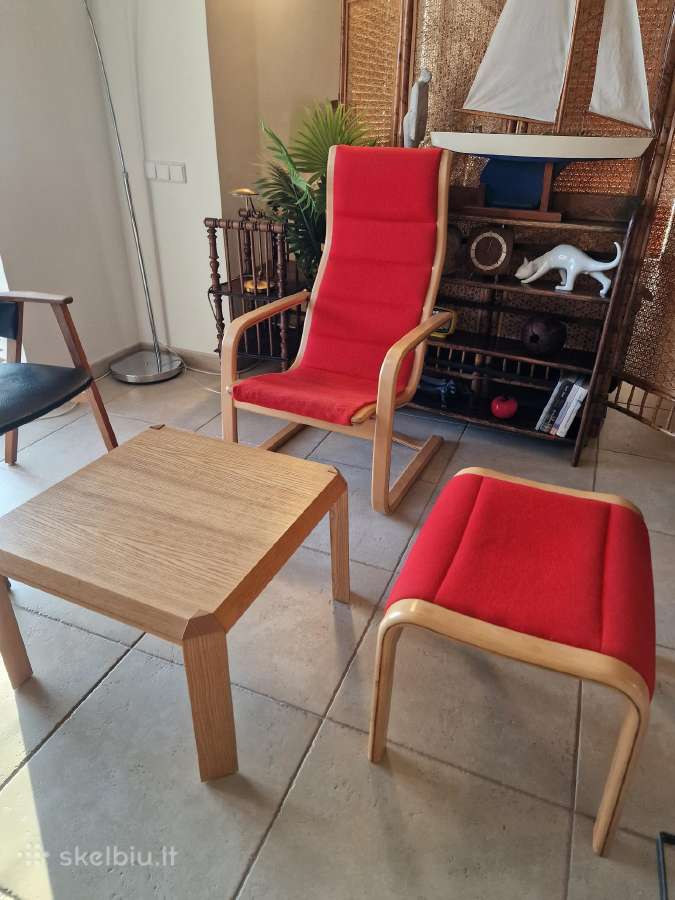 Vintažinis mid century fotelis su pakoju - nuotraukos Nr. 17