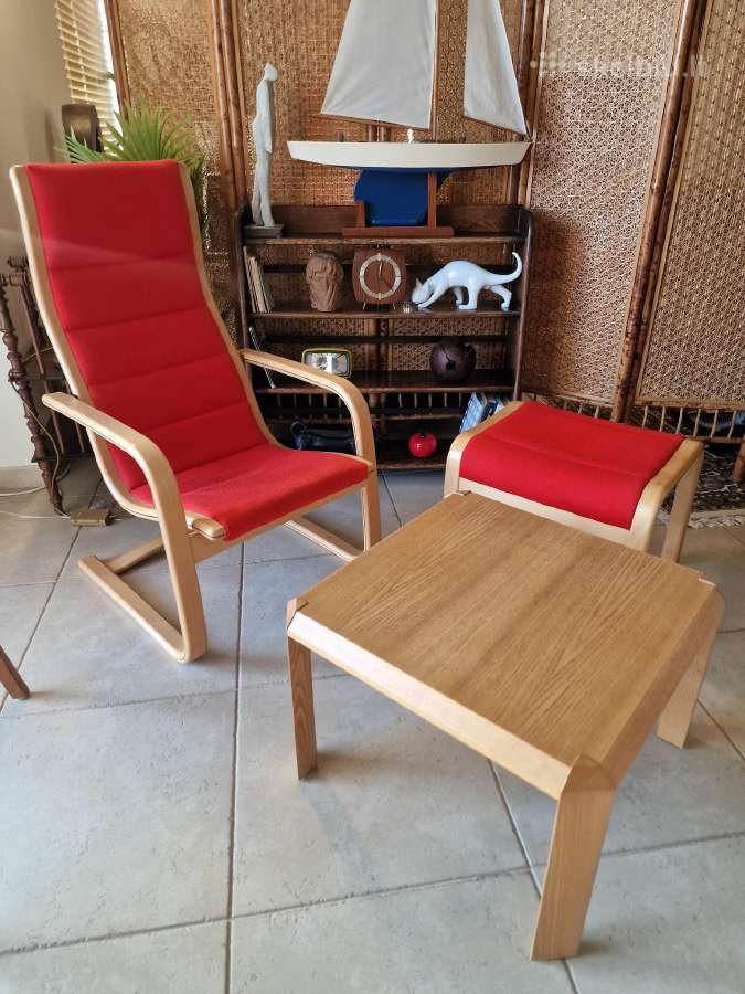 Vintažinis mid century fotelis su pakoju - nuotraukos Nr. 18