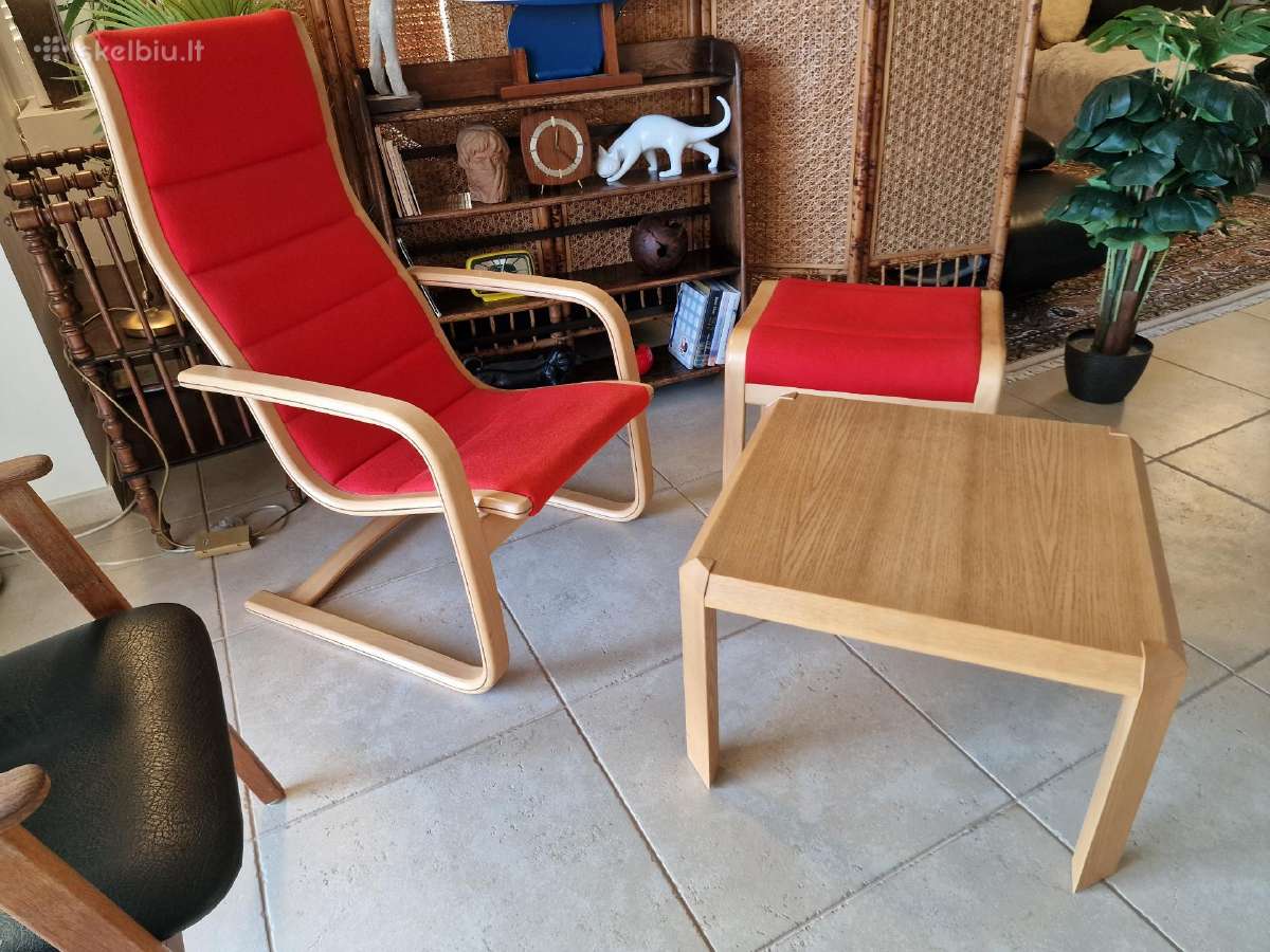 Vintažinis mid century fotelis su pakoju - nuotraukos Nr. 19