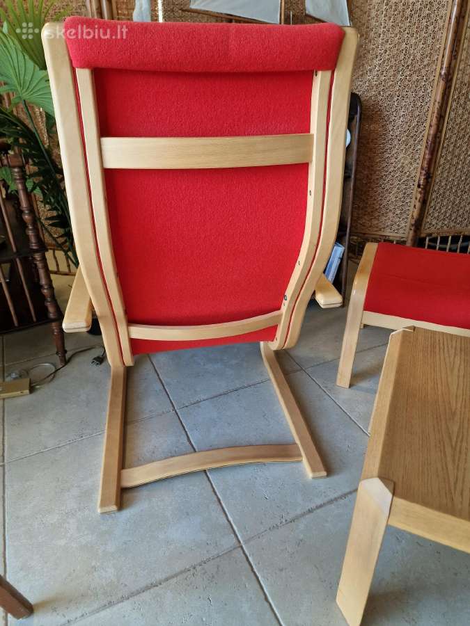 Vintažinis mid century fotelis su pakoju - nuotraukos Nr. 20