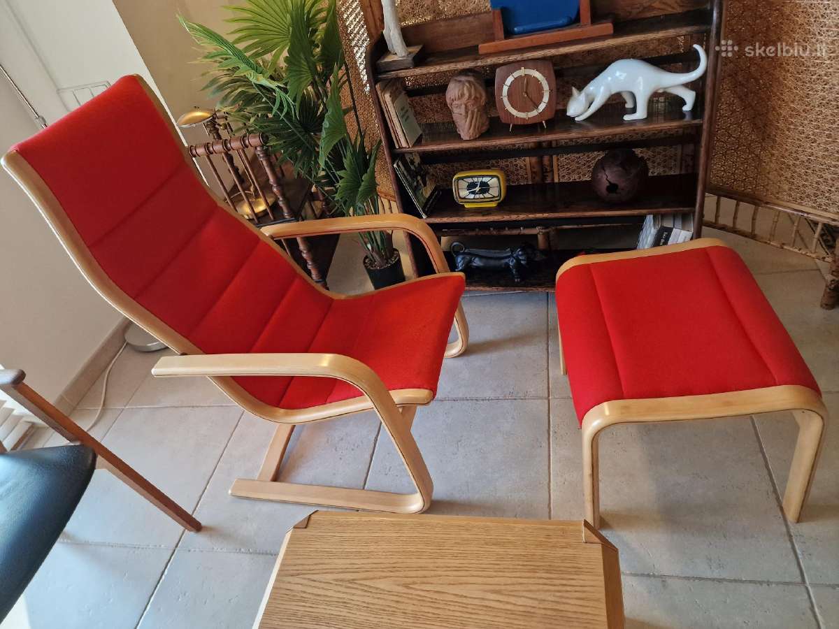 Vintažinis mid century fotelis su pakoju - nuotraukos Nr. 23