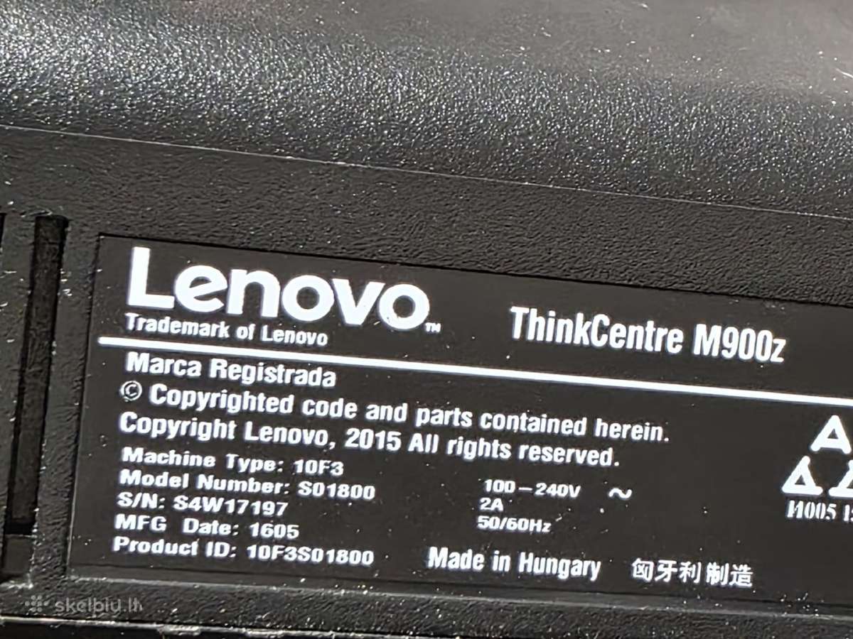 Parduodu Lenovo Thinkcentre M900z Aio Kompiuteri - nuotraukos Nr. 10