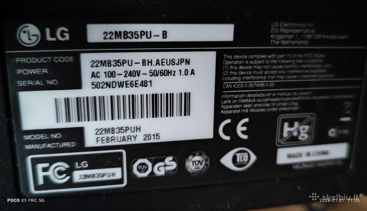 LG B2b Monitor 22mb35pu - nuotraukos Nr. 2
