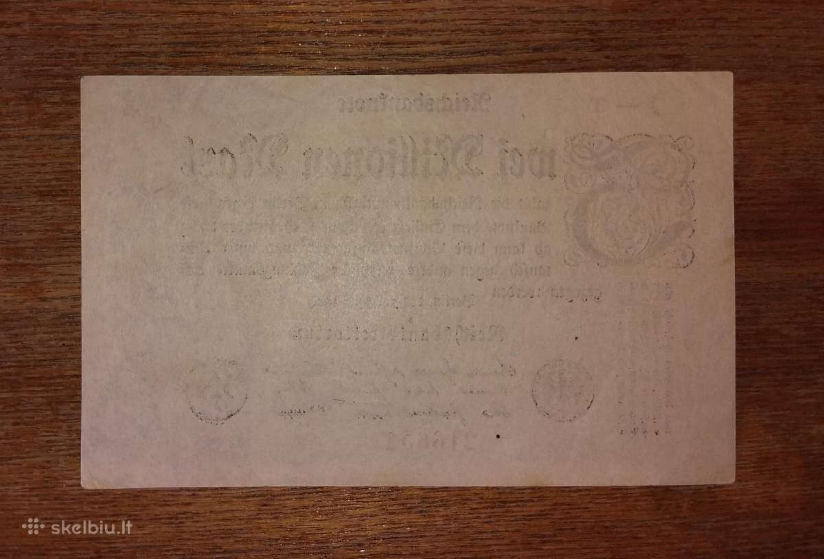 Vokietijos 2 mln markių banknotas - nuotraukos Nr. 2