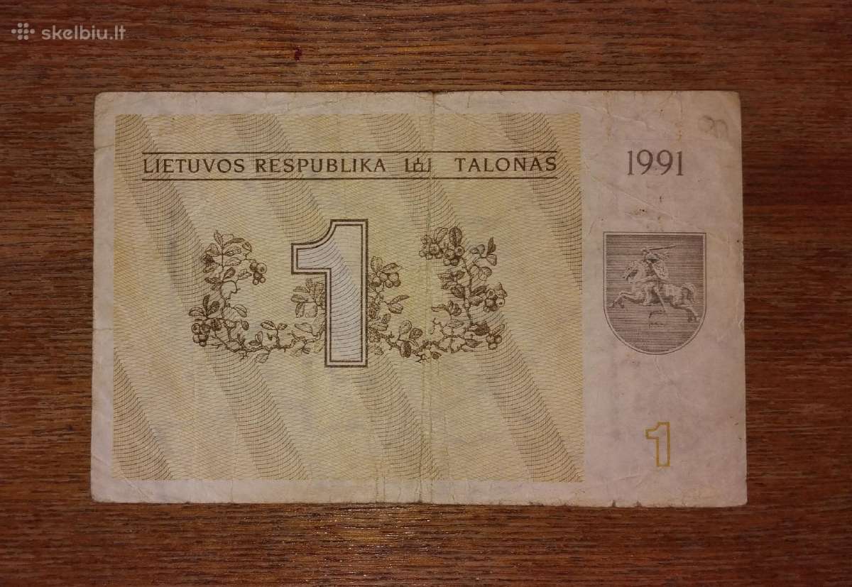 Lietuvos 1 talono banknotas - nuotraukos Nr. 2