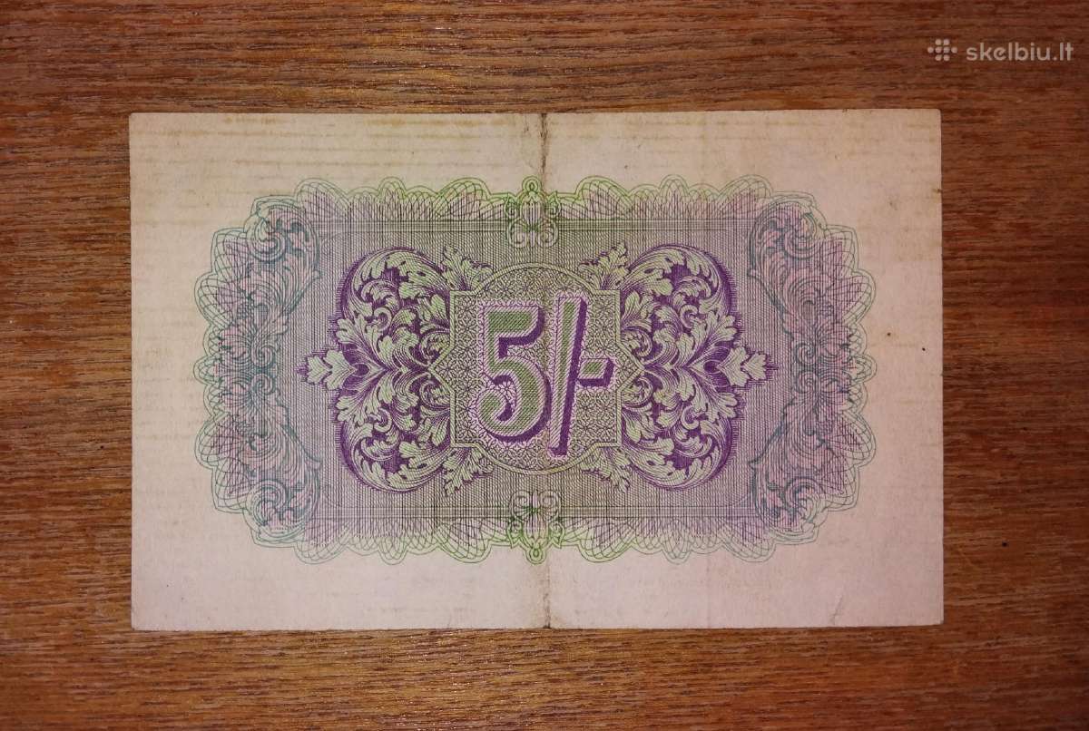 Anglijos 5 šilingu banknotas - nuotraukos Nr. 2