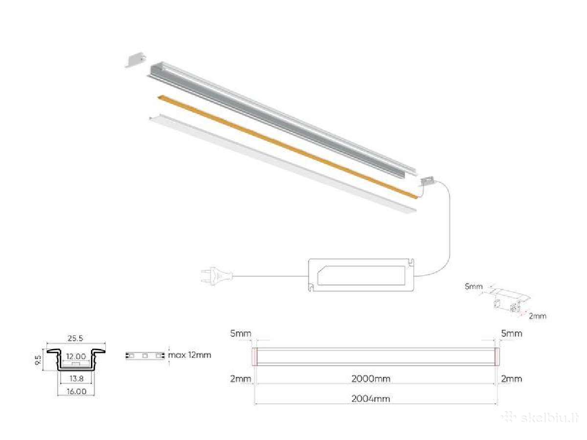 LED juostos ir profiliai vidaus šviestuvai - nuotraukos Nr. 5